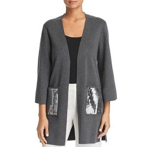 LE GALI Rona Sequin-pocket Silk Blend Open Cardigan Sweater